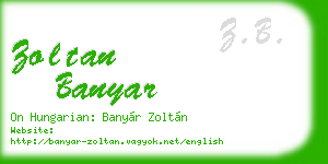zoltan banyar business card